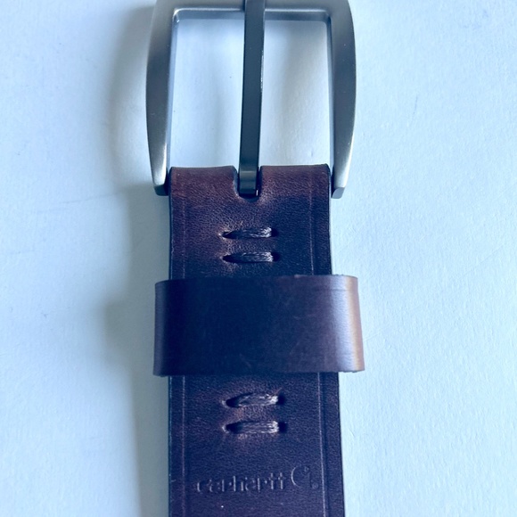 Men’s Carhartt Brown Italian Leather Belt size 34 - Picture 4 of 7